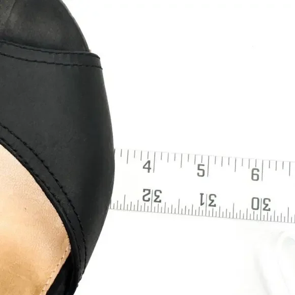 Ugg Black Leather Beaded Ankle Strap Cork Platform Wedge Sandals 8.5 Breathable - Picture 10 of 16